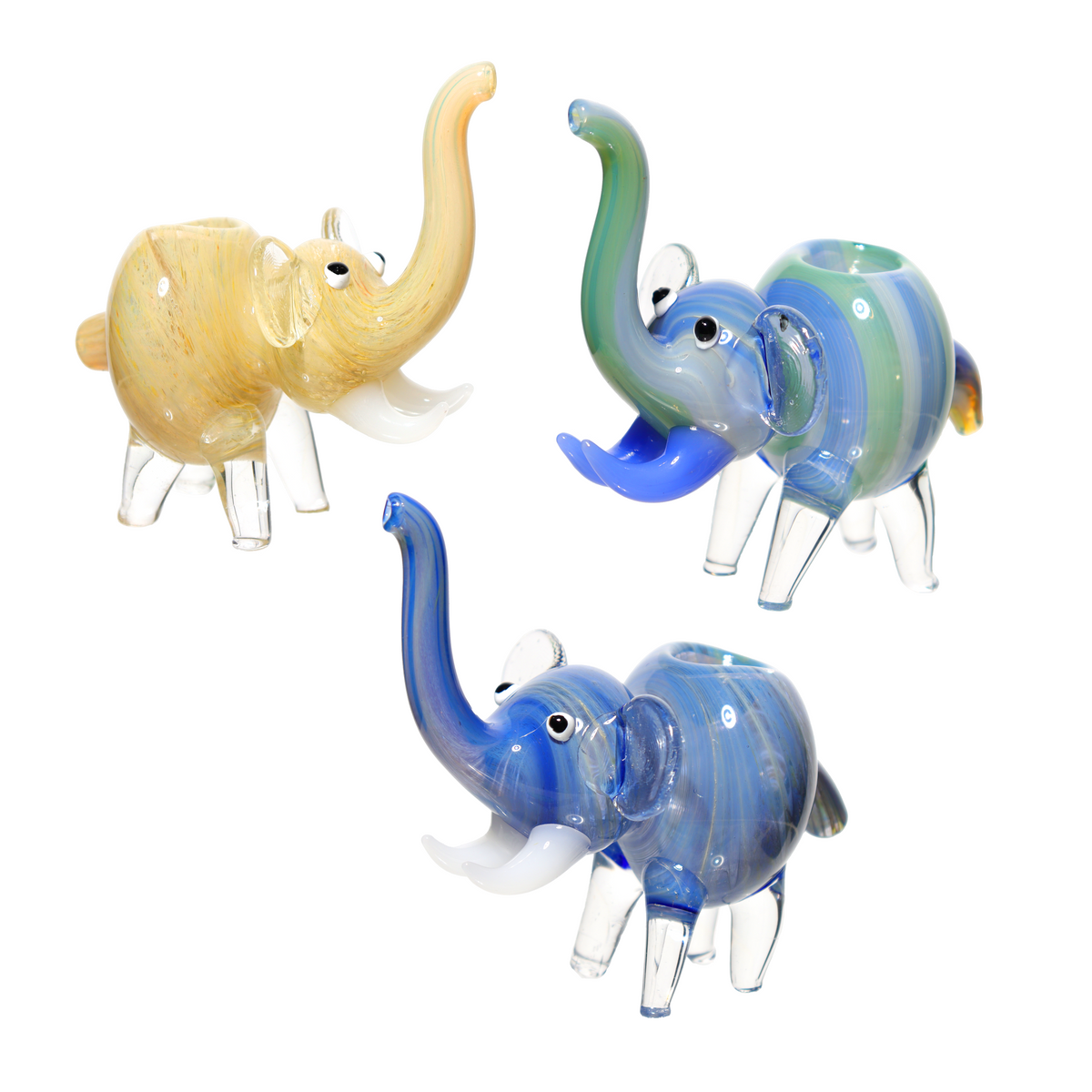 5 Inch Elephant Multicolor Glass Hand Pipe