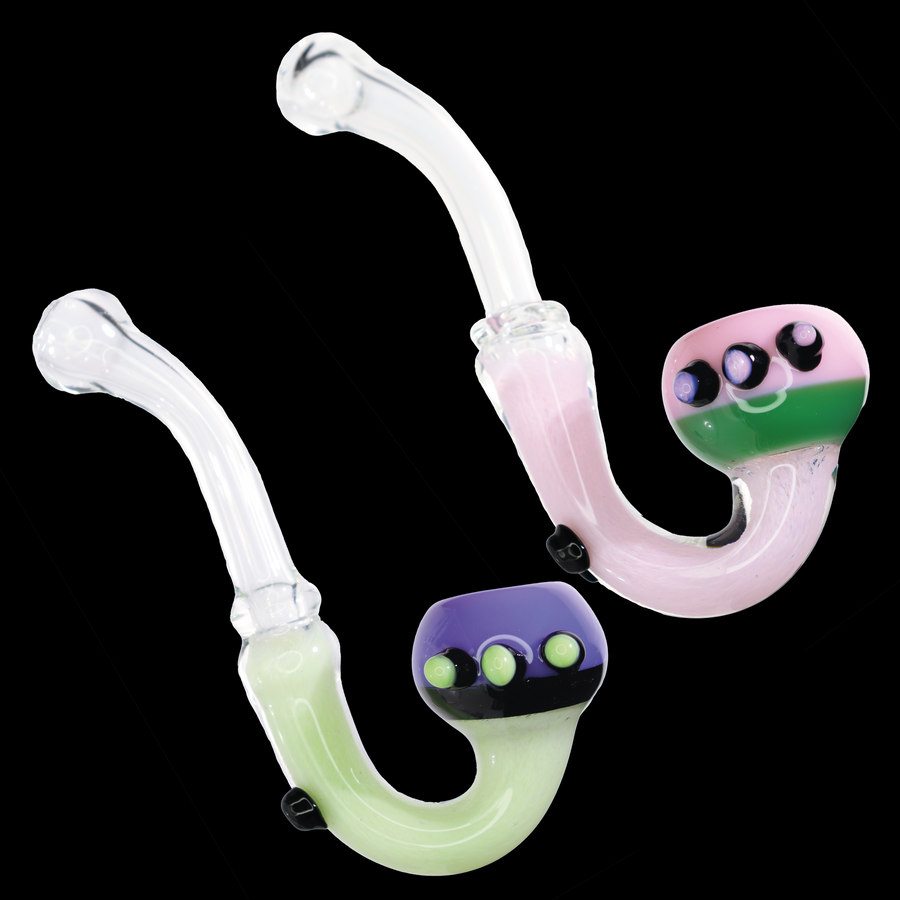 Half Clear Multicolor Slime Glass Sherlock Pipe