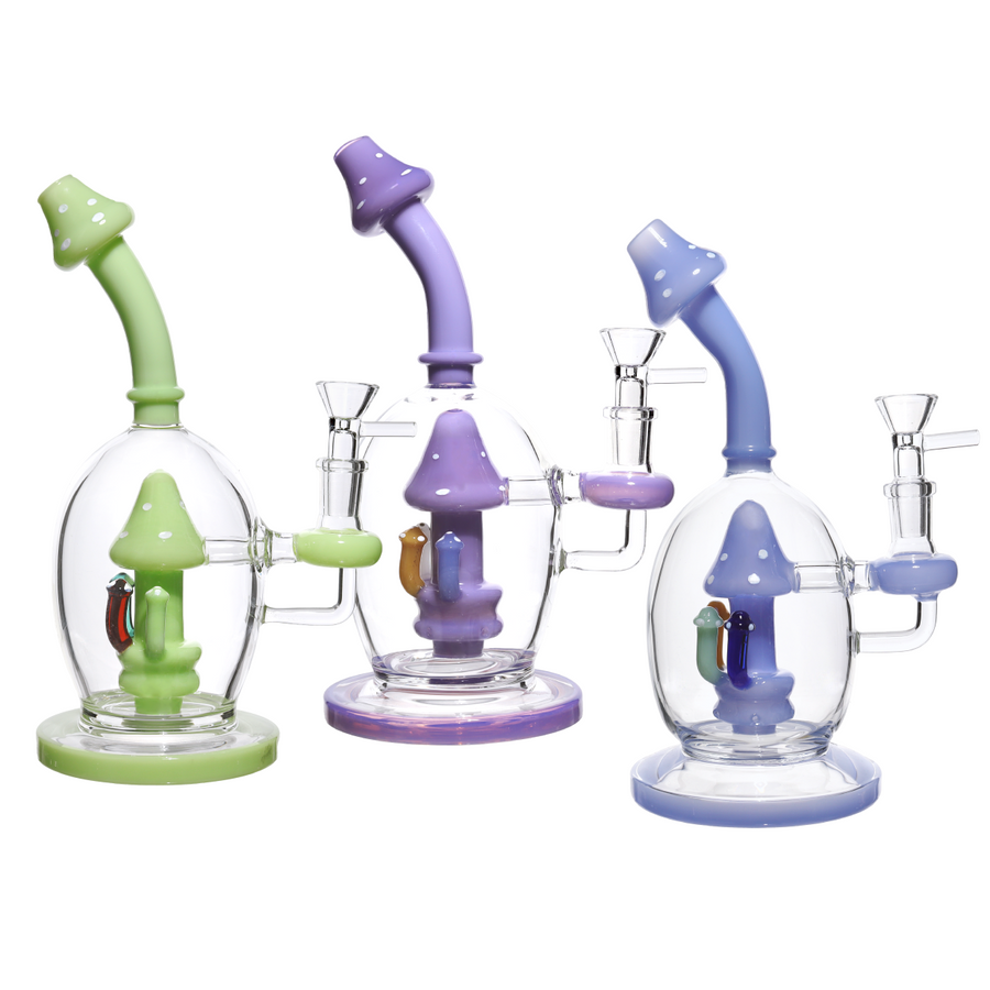 9 Inch Capsule Mushroom Glass Bong