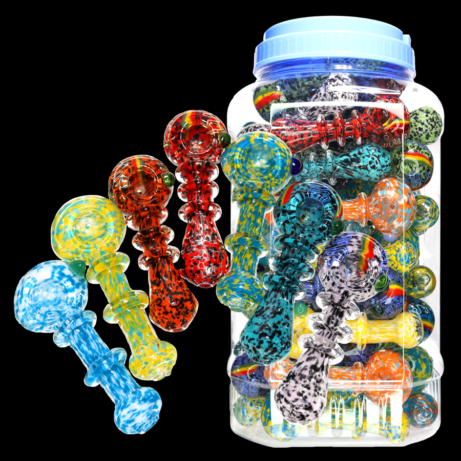 4.5 Inch Glass Hand Pipe Spoon Jar #33, 50-Piece