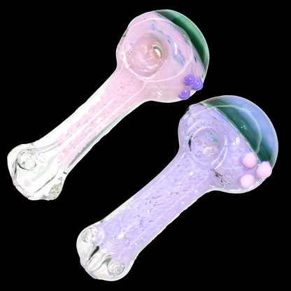 🌈 Pastel Frit Bubble Spoon Pipe – 5.5 Inch | Compact Textured Glass Hand Pipe