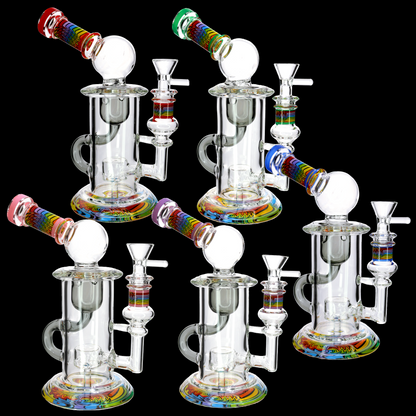 🌈💎 10” Color Accent Recycler Bong – Premium Functional Glass