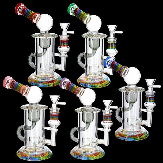 🌈💎 10” Color Accent Recycler Bong – Premium Functional Glass