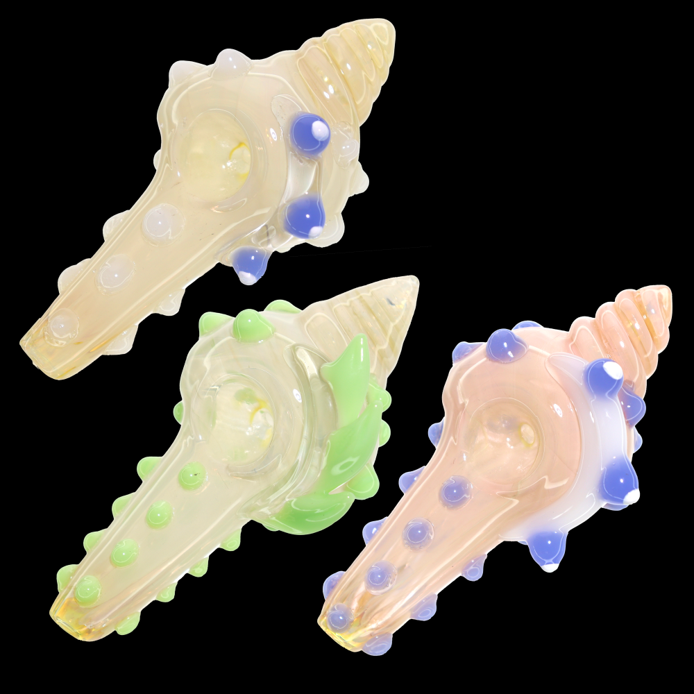 🐚 Sea Shell Spoon Pipe – 5 Inch | Textured Novelty Glass Hand Pipe
