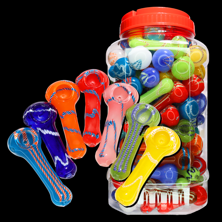 3.5 Inch Glass Hand Pipe Spoon Jar #10, 110-Piece