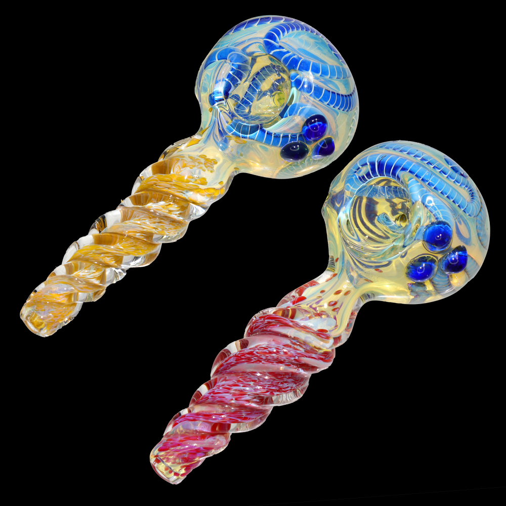 🌀 Twist Fumed Art Spoon Pipe – 5 Inch | Heady Style Glass Hand Pipe