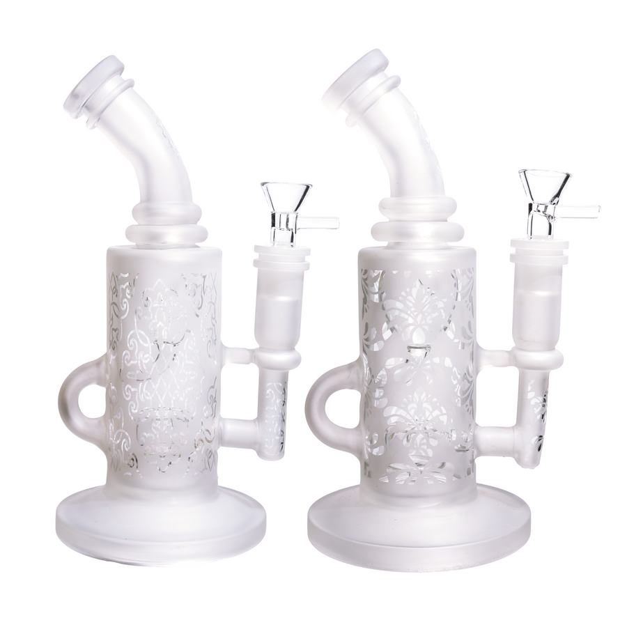 9 Inch Frosted Vent Neck Glass Bong