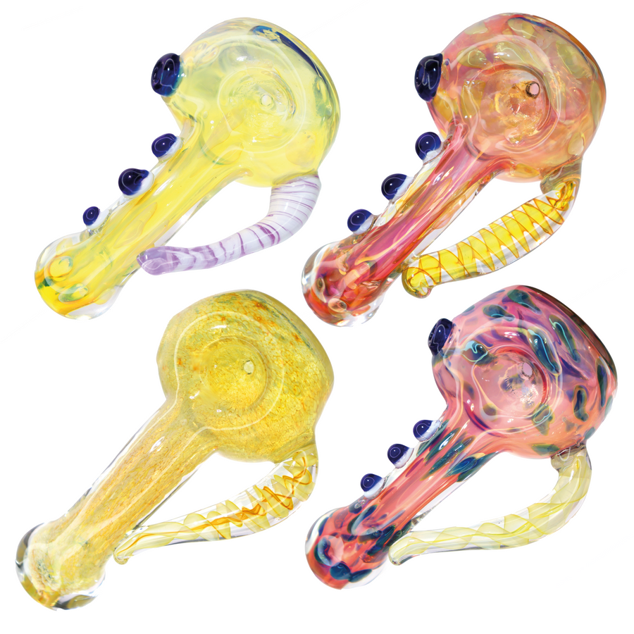 5.5 Inch Blue Garden Bug Character Glass Spoon Pipe