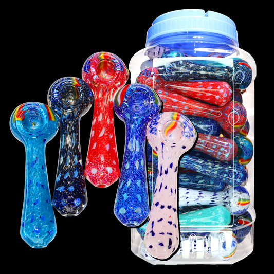 45 pcs – NEW JAR #15 Glass Hand Pipe (5 to 5.5 inches) Spoon $4.25 each