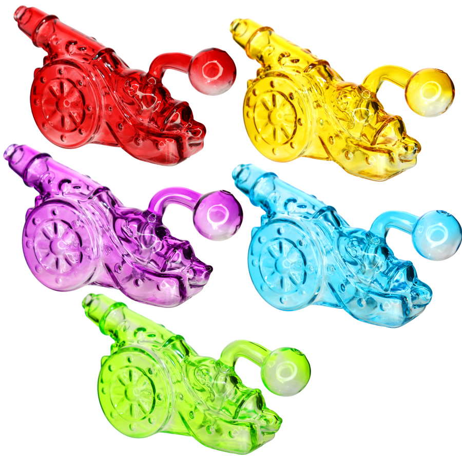 Cannon Gun-Shaped Heavy Glass Oil Burner
