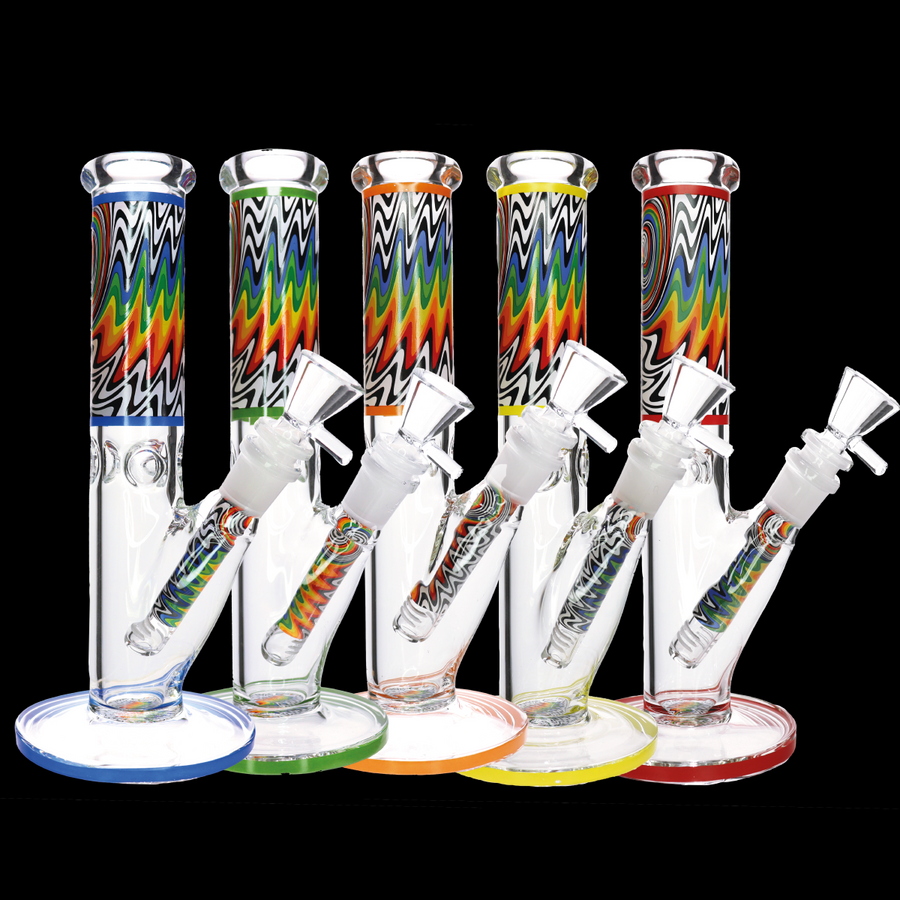 10 Inch Wig Wag Straight Tube Glass Bong