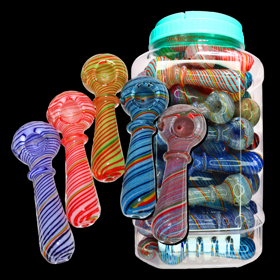 5-5.5 Inch Glass Hand Pipe Spoon Jar #17, 45-Piece