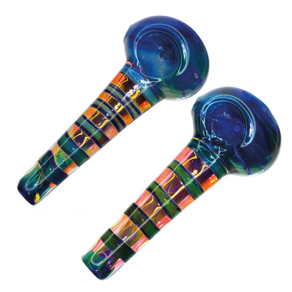 5.5" Fumed Color Band Spoon Pipe – Thick Glass Hand Pipe