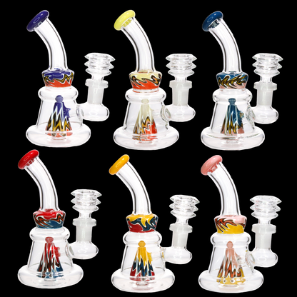 6.5" Color Cone Perc Rig | Heavy Glass Mini Water Pipe
