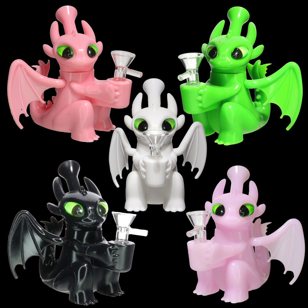 Dragon Design Silicone Bong with Glass Bowl