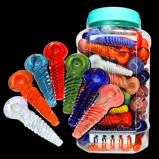 82 pcs – NEW JAR #19 Glass Hand Pipe (4 inches) Spoon $3.50 each