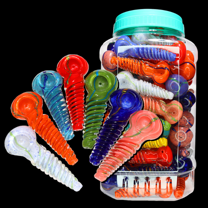 82 pcs – NEW JAR #19 Glass Hand Pipe (4 inches) Spoon $3.50 each