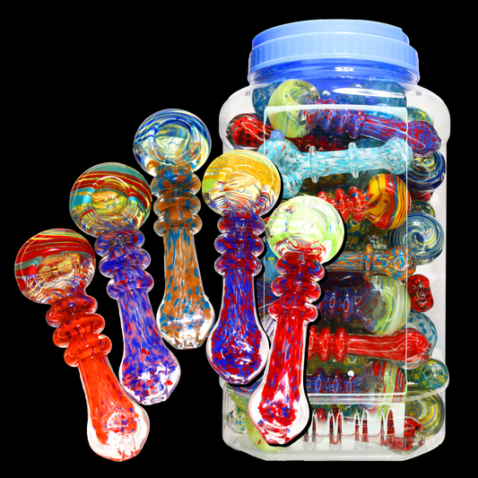 50 pcs – NEW JAR #21 Glass Hand Pipe (5 inches) Spoon $4 each