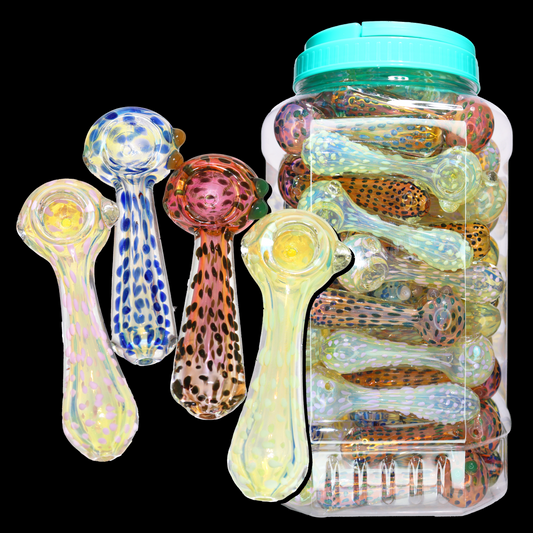 52 pcs – NEW JAR #22 Glass Hand Pipe (5 inches) Spoon $4.25 each