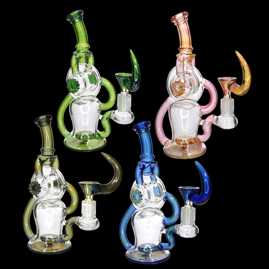 8" Fancy Glass Water Pipe | Artistic Heavy Glass Display