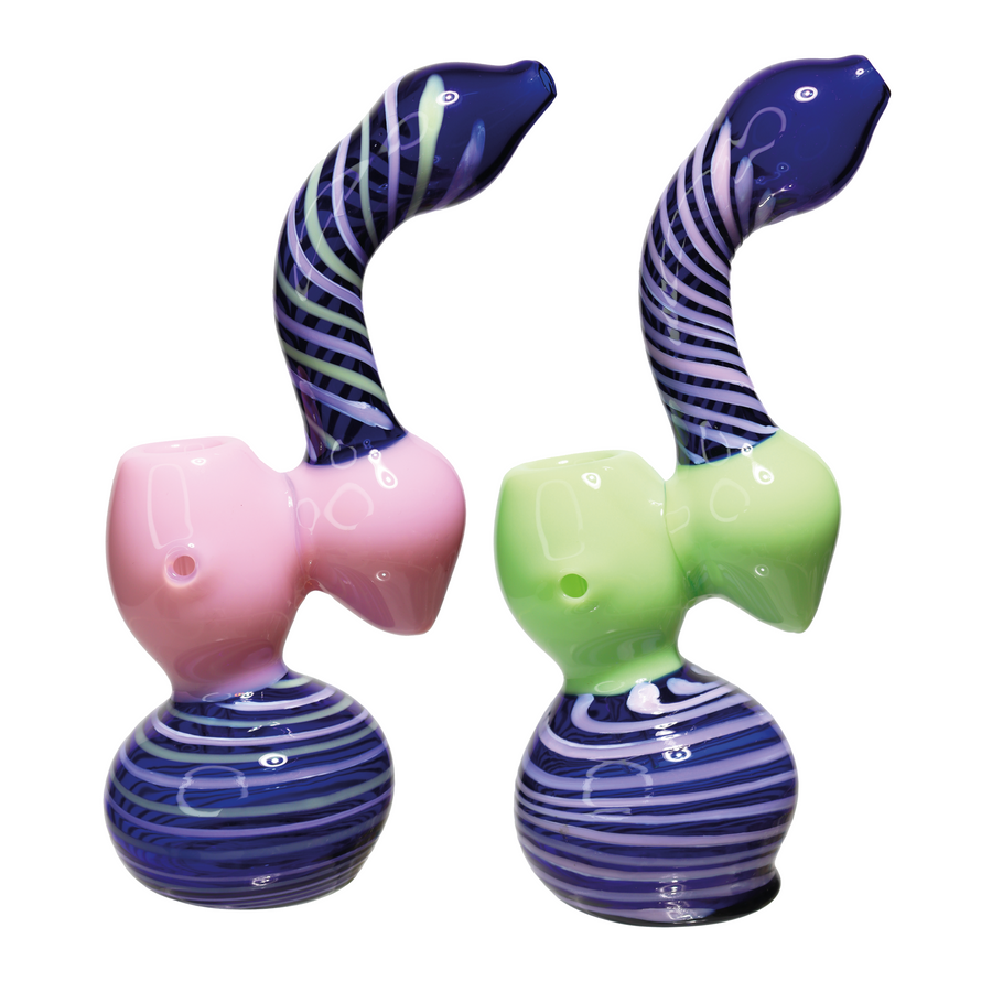 9 Inch Slime Color Twisted Glass Bubbler