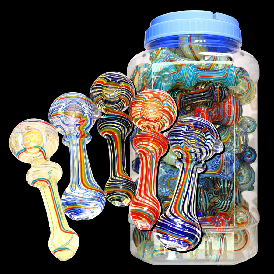 4.5 Inch Glass Hand Pipe Spoon Jar #24, 50-Piece
