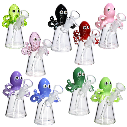 XS Octopus Mini Water Pipe – Compact 6" Assorted Color Accents | Wholesale