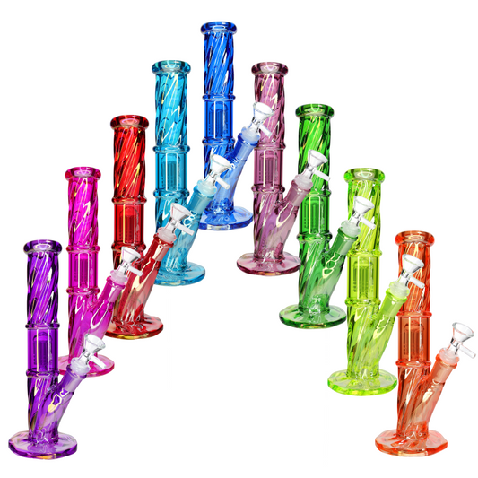 🌈🔥 10” Color Twist Straight Bong – 1 Chamber Glass Water Pipe