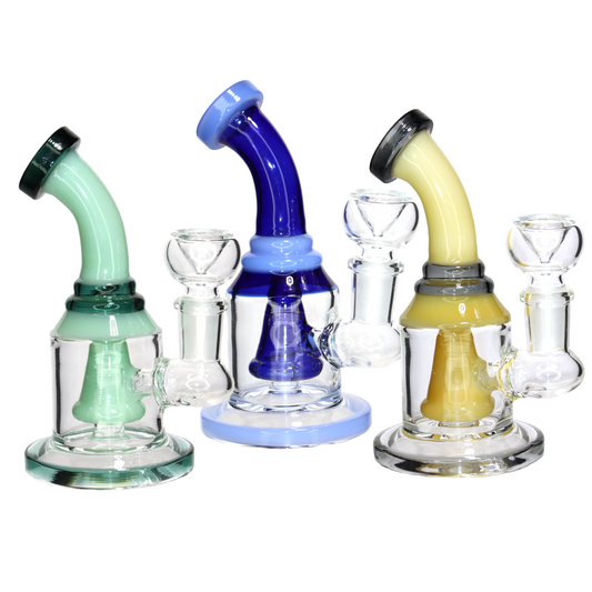 5” Mini Bent Neck Glass Bong – Compact & Durable Water Pipe for Smoke Shops