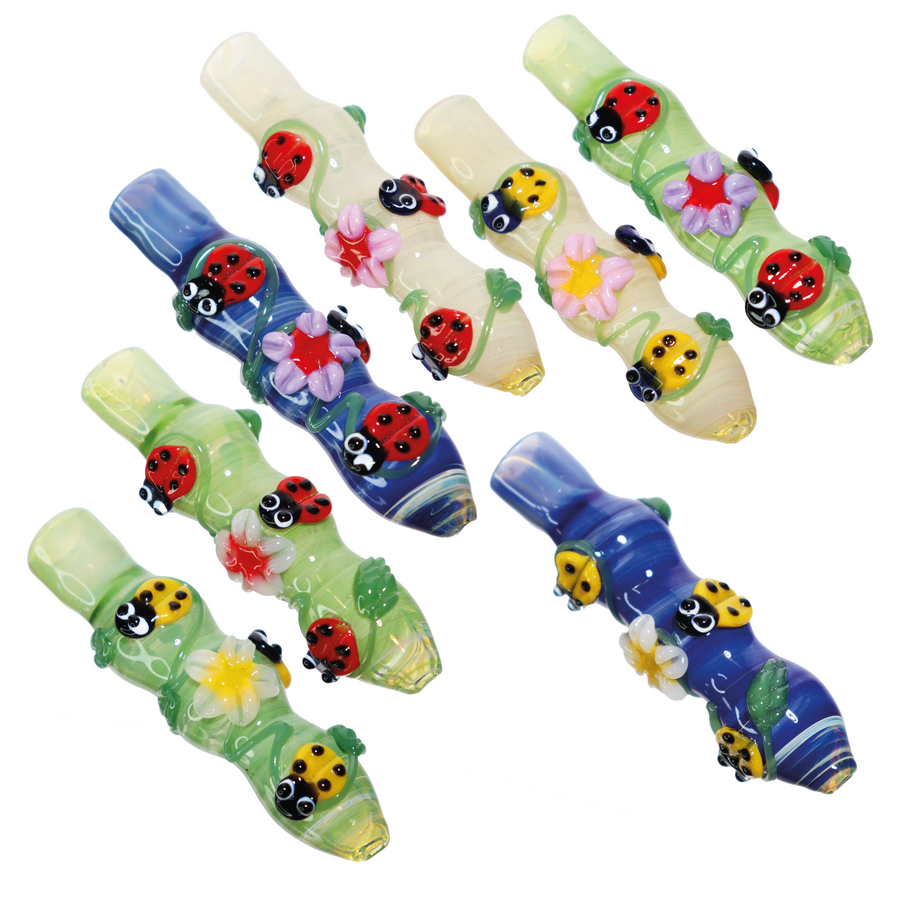 Ladybug Design Glass Chillum