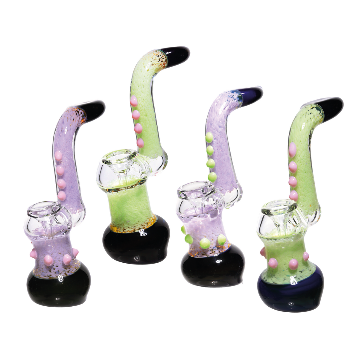 Slime Implosion Black Dot Glass Bubbler