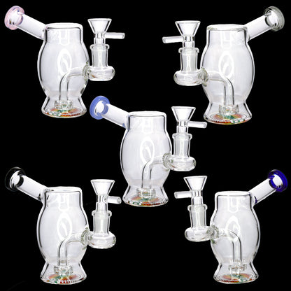 Compact Barrel Mini Water Pipe – 6.5 Inch | Countertop Fast-Turn Glass Bong