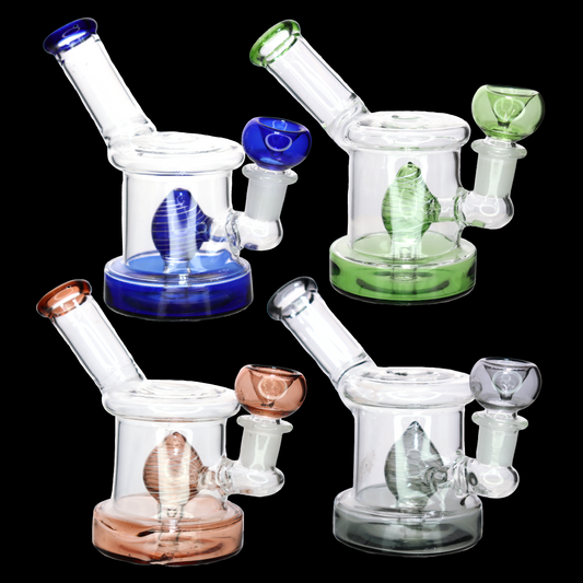 5” Leaf Perc Mini Glass Bong – Compact & Artistic Water Pipe for Smoke Shops (Assorted Colors)