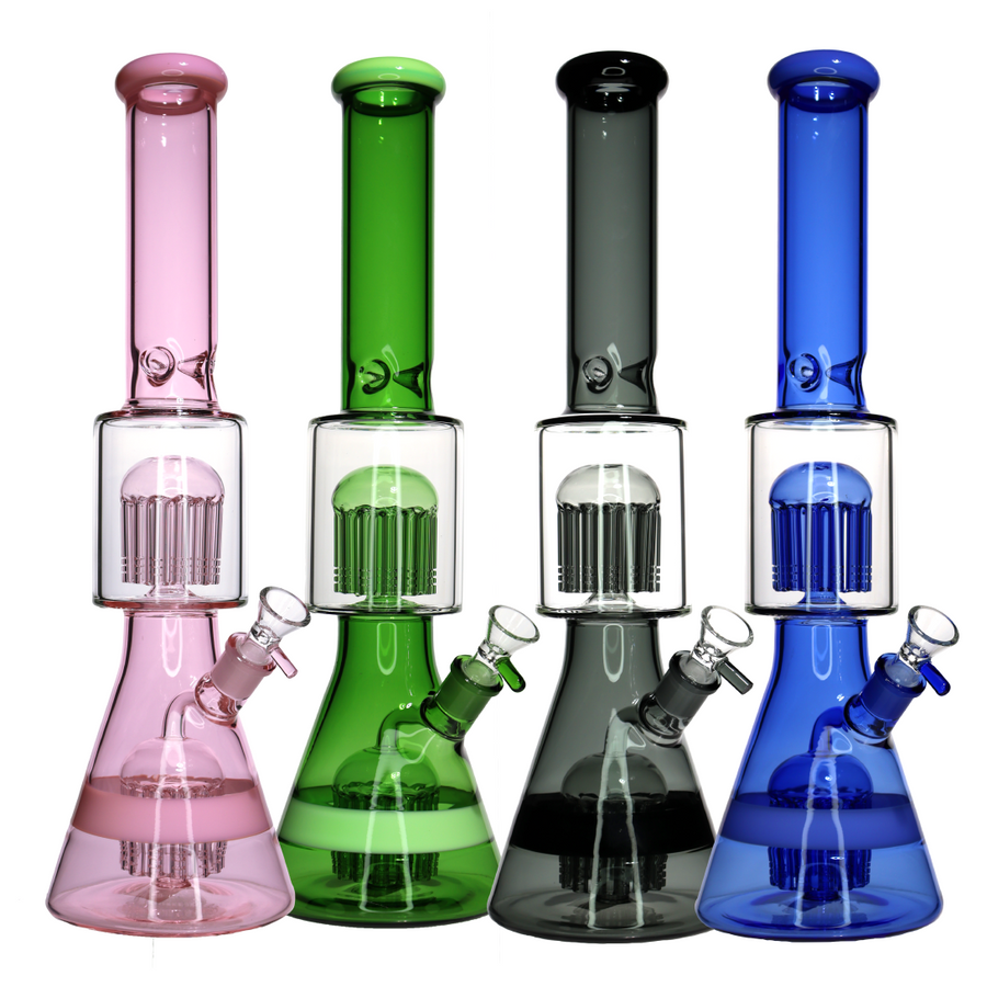 18 Inch Beaker Bong with Double Perc, XL Borosilicate