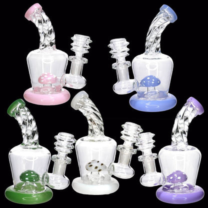 🍄 Pastel Mushroom Mini Water Pipe – 6 Inch | Cute Novelty Compact Bong