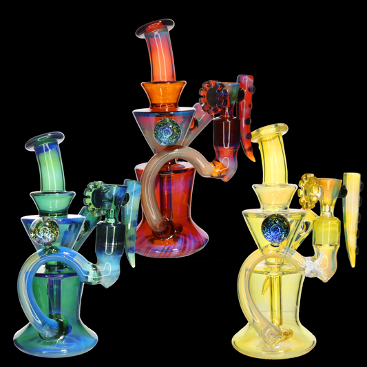 8" Fancy Galaxy Glass Water Pipe | Premium Artistic Design Wholesale Smoke Shop