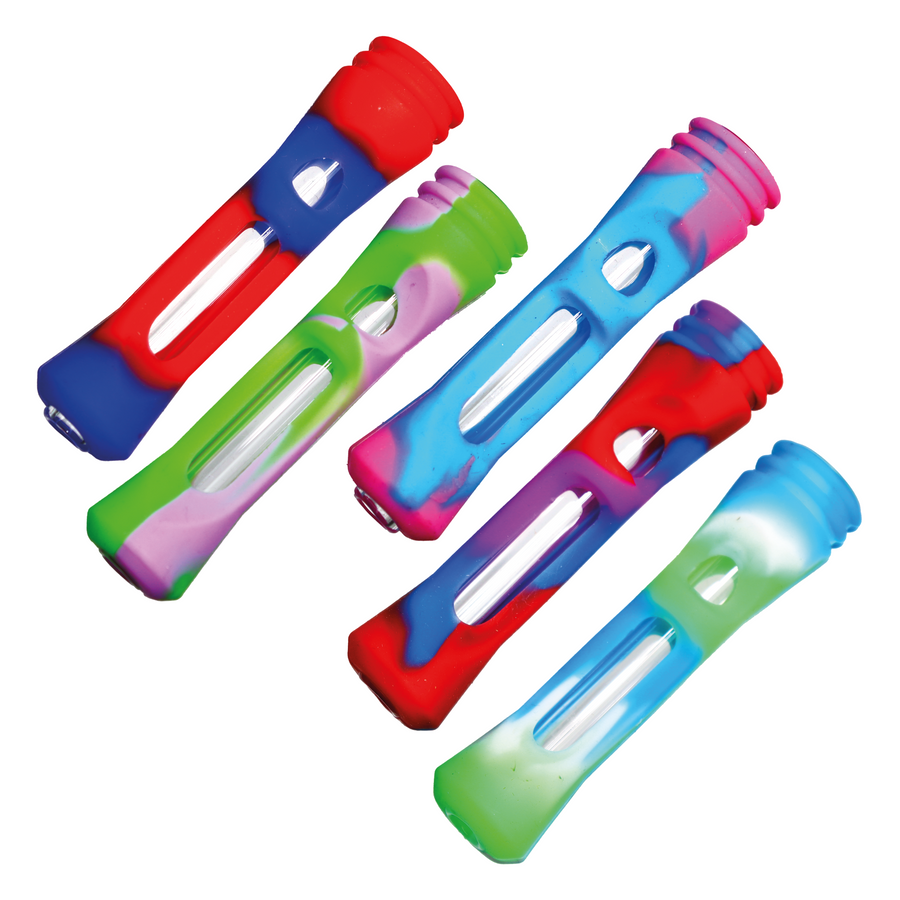 Multicolor Silicone Glass Chillum