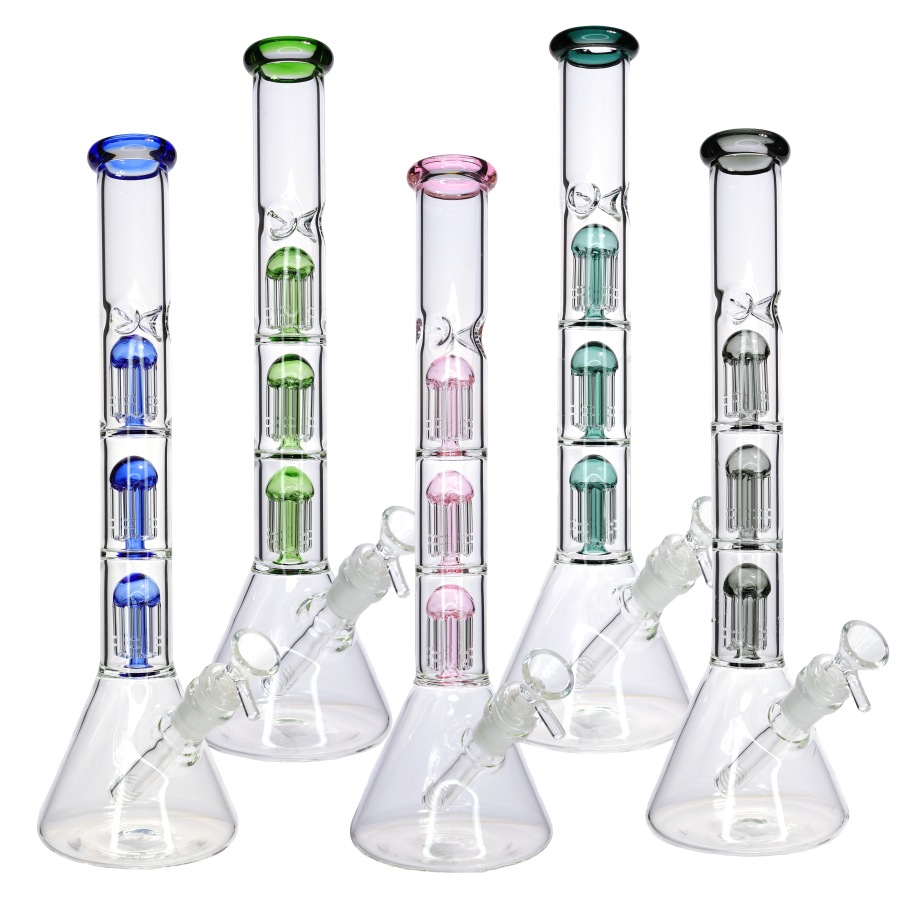 15 Inch Triple Chamber Perc Beaker Bong