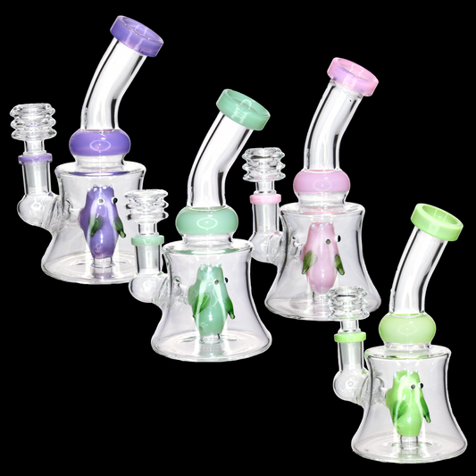 5” Mini Glass Bong – Compact and Colorful Water Pipe Fish Perc for Smoke Shops