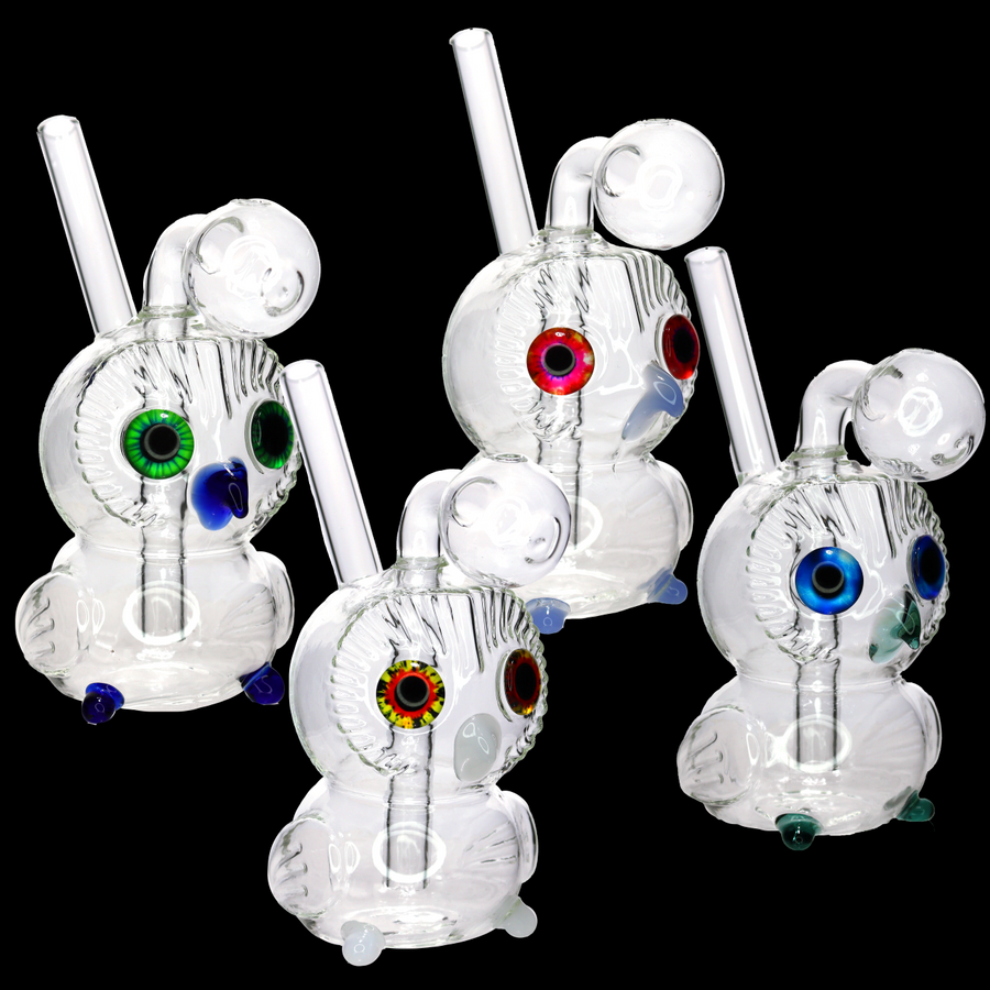 6 Inch Clear Owl Oil Burner Water Pipe, USA-Made