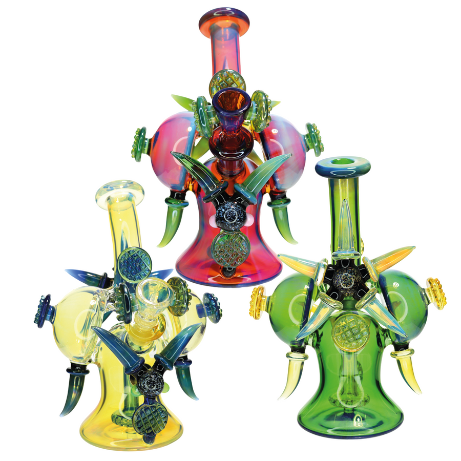 8 Inch Luxury Glass Bong, Style 4, Boxed