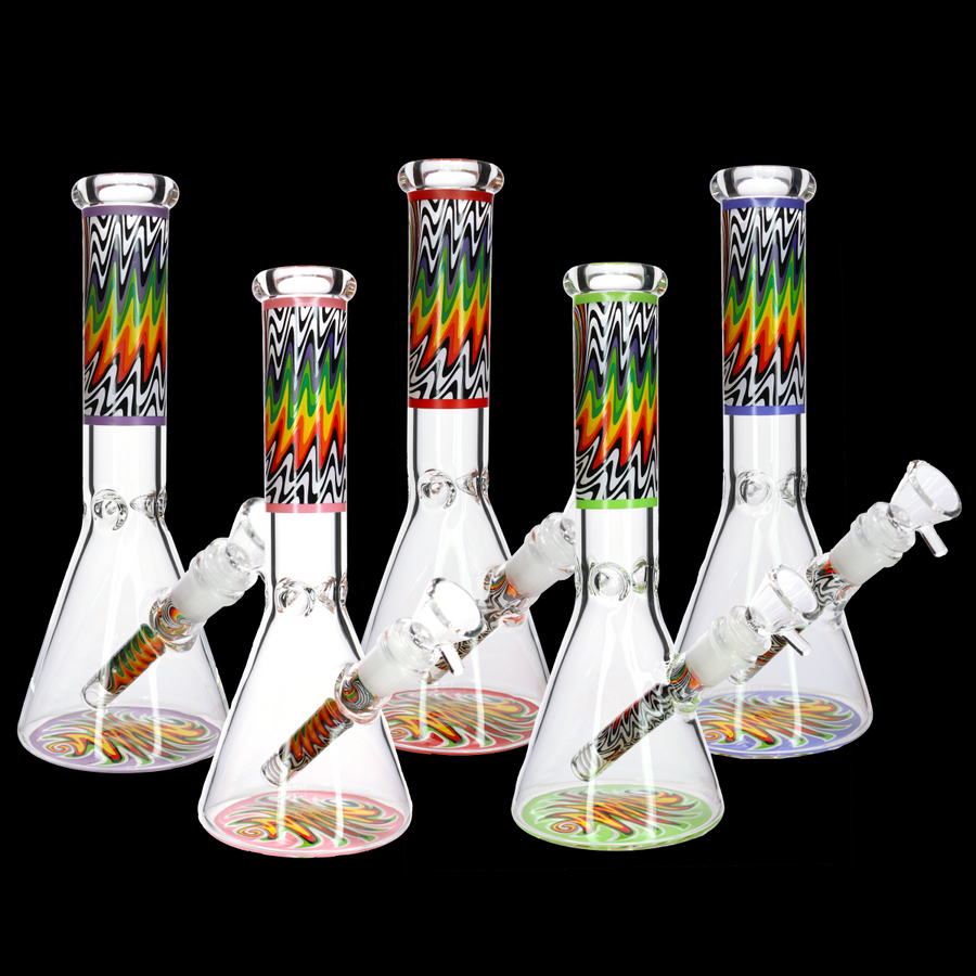 10 Inch Wig Wag Beaker Glass Bong
