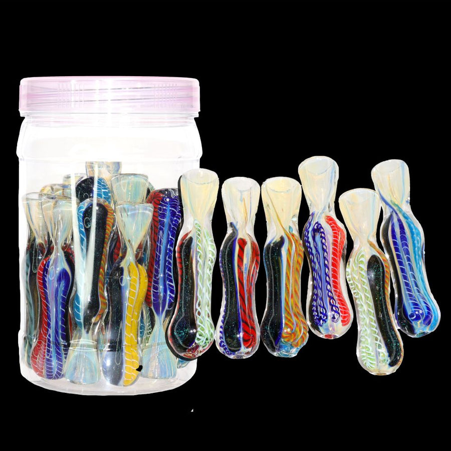 Opal Nebula Swirl Glass Hand Pipe Jar, 16-Piece