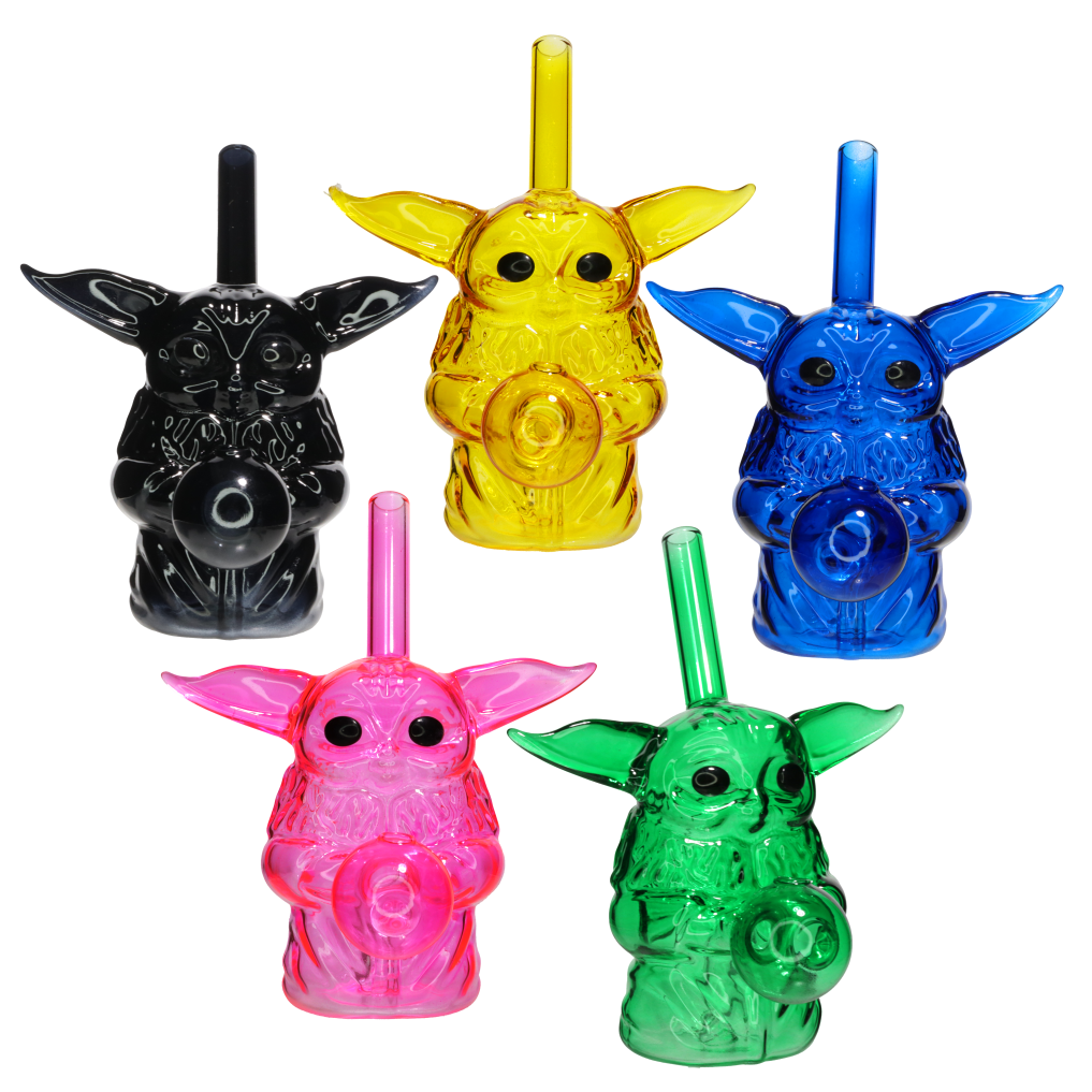 6" Baby Yoda Oil Burner Water Pipe – Assorted Colors | Wholesale