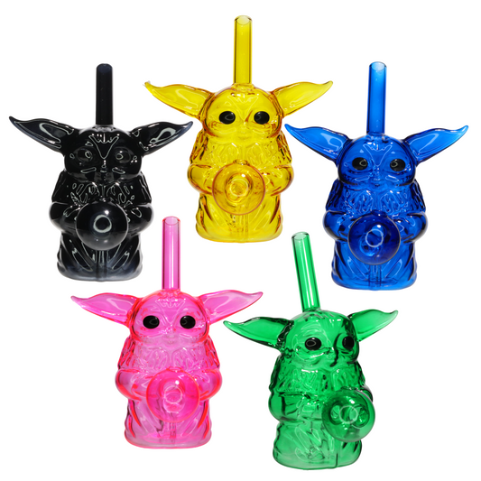6" Baby Yoda Oil Burner Water Pipe – Assorted Colors | Wholesale