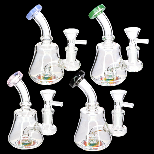 5" Mini Glass Bong with Color Mouthpiece & Perc – Wholesale Compact Water Pipe
