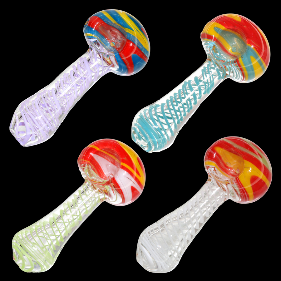 5 Inch Reverse Head Linework Glass Hand Pipe