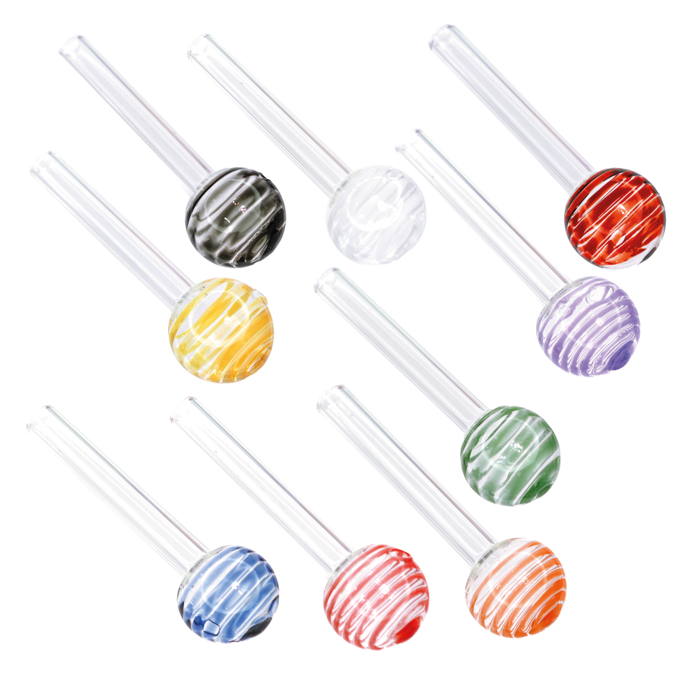 4 in - Multicolor Twisted Head Oil Burner Clear Body