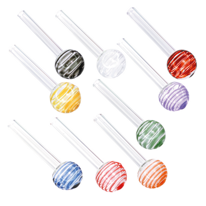 4 in - Multicolor Twisted Head Oil Burner Clear Body