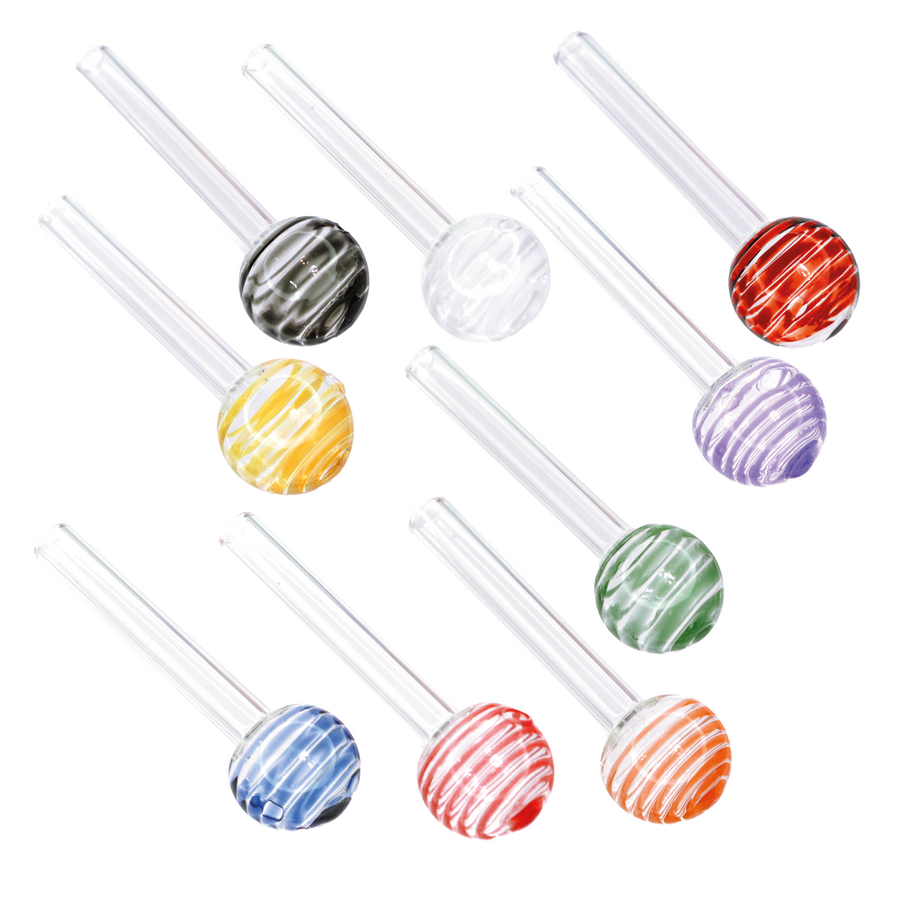 4 Inch Twisted Color Heavy Glass Oil Burner